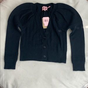 Juicy Couture Black Wide Rib Cardigan